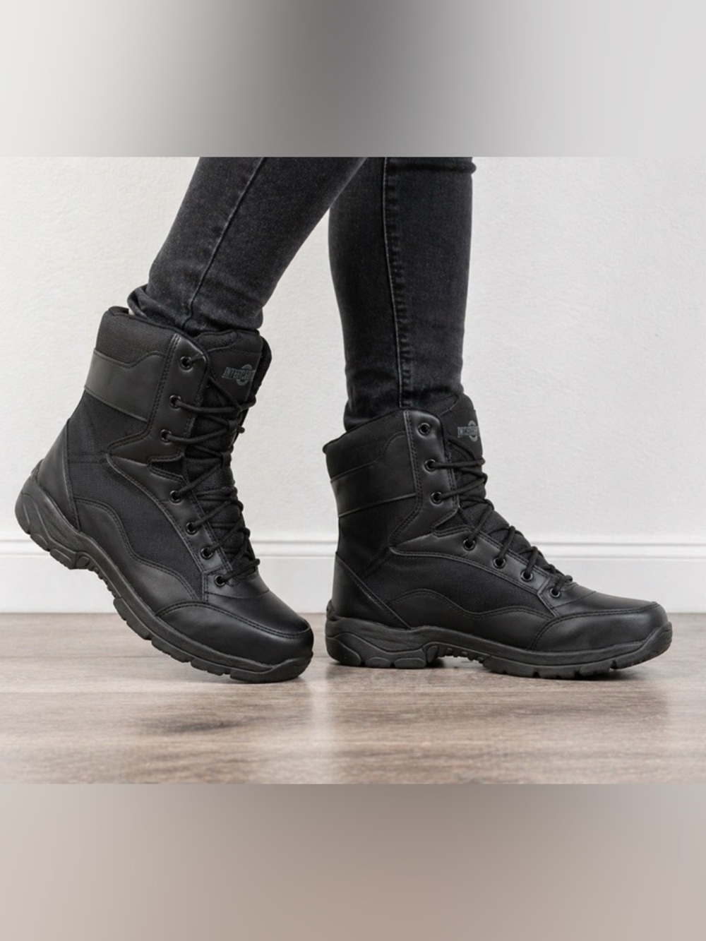 Interceptor Tactical Boots Black Men Size 8 Work Combat Boots - Picture 3 of 12